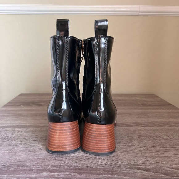 Steve Madden Loreen Black Patent Faux Leather Boots,  Size 7 - Picture 4 of 8